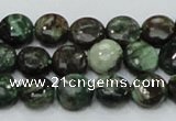 CEM02 15.5 inches 10mm flat round emerald gemstone beads wholesale