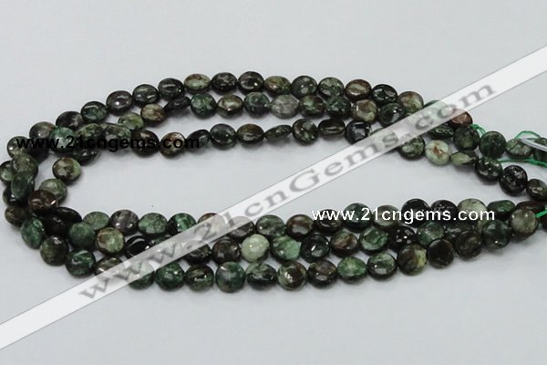 CEM02 15.5 inches 10mm flat round emerald gemstone beads wholesale