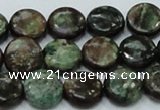 CEM03 15.5 inches 12mm flat round emerald gemstone beads wholesale