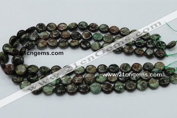 CEM03 15.5 inches 12mm flat round emerald gemstone beads wholesale