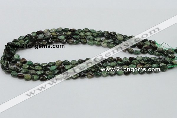 CEM05 15.5 inches 6*8mm flat teardrop emerald gemstone beads