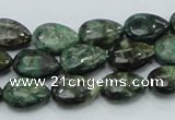 CEM06 15.5 inches 10*14mm flat teardrop emerald gemstone beads