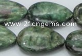 CEM09 15.5 inches 23*30mm flat teardrop emerald gemstone beads