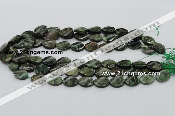 CEM24 15.5 inches 13*18mm twisted oval emerald gemstone beads