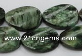 CEM25 15.5 inches 18*25mm twisted oval emerald gemstone beads