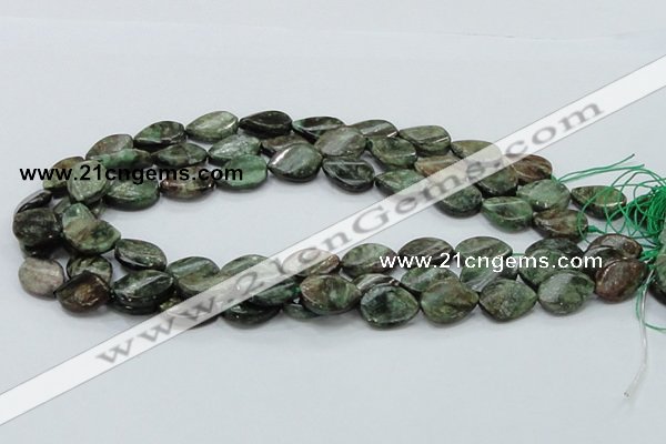 CEM27 15.5 inches 13*18mm twisted teardrop emerald gemstone beads