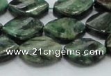 CEM28 15.5 inches 15*20mm twisted teardrop emerald gemstone beads