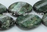 CEM29 15.5 inches 22*30mm twisted teardrop emerald gemstone beads