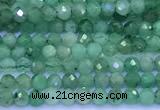 CEM75 15 inches 2mm faceted round emerald beads