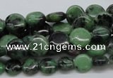 CEP10 15.5 inches 10mm flat round epidote gemstone beads