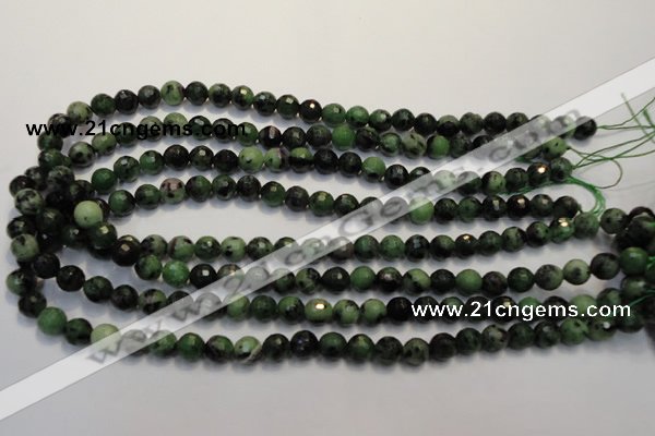 CEP106 15.5 inches 8mm faceted round epidote gemstone beads