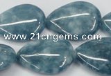 CEQ108 15.5 inches 22*30mm flat teardrop blue sponge quartz beads