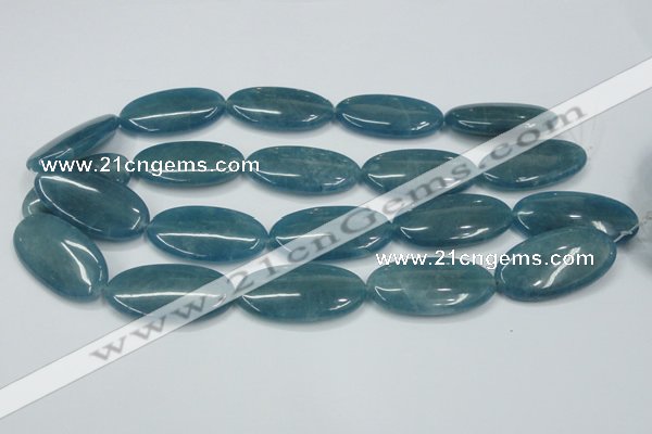 CEQ118 15.5 inches 20*40mm oval blue sponge quartz beads