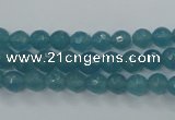CEQ12 15.5 inches 6mm faceted round blue sponge quartz beads