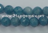 CEQ15 15.5 inches 10mm faceted round blue sponge quartz beads