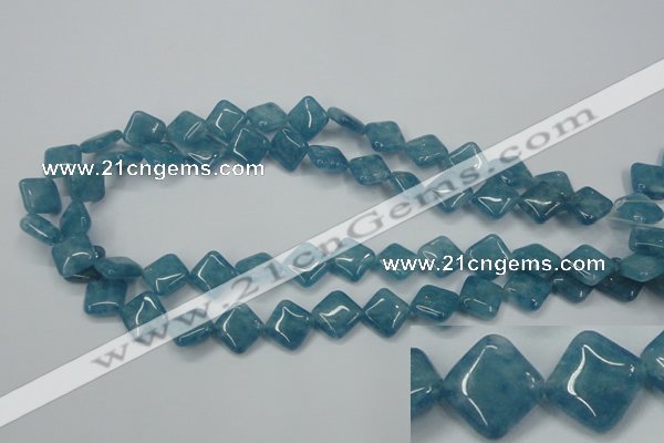CEQ152 15.5 inches 12*12mm diamond blue sponge quartz beads