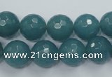 CEQ16 15.5 inches 12mm faceted round blue sponge quartz beads