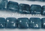 CEQ163 15.5 inches 14*14mm square blue sponge quartz beads