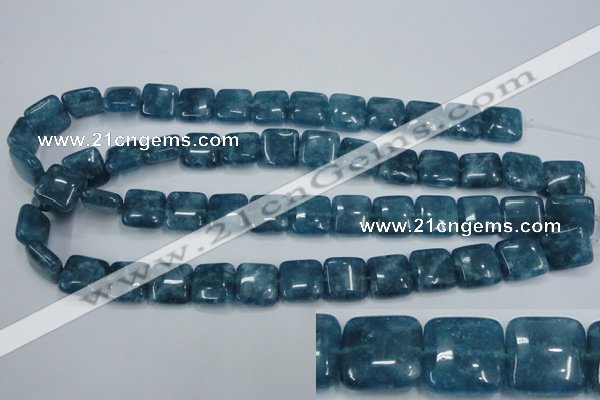 CEQ163 15.5 inches 14*14mm square blue sponge quartz beads