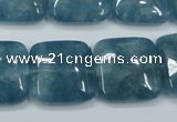 CEQ166 15.5 inches 20*20mm square blue sponge quartz beads