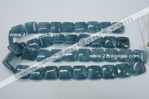 CEQ166 15.5 inches 20*20mm square blue sponge quartz beads