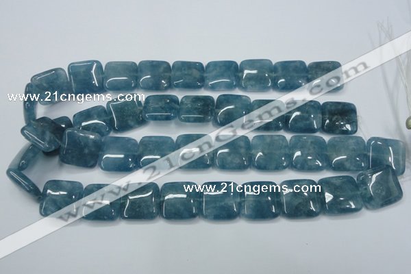 CEQ167 15.5 inches 25*25mm square blue sponge quartz beads