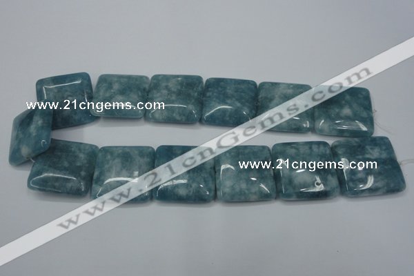 CEQ168 15.5 inches 30*30mm square blue sponge quartz beads