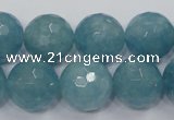 CEQ18 15.5 inches 16mm faceted round blue sponge quartz beads
