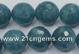 CEQ19 15.5 inches 18mm faceted round blue sponge quartz beads