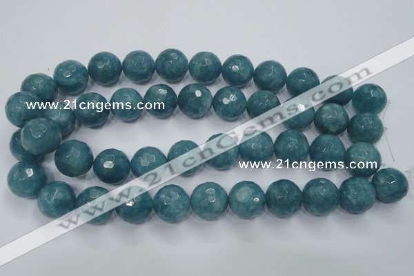 CEQ19 15.5 inches 18mm faceted round blue sponge quartz beads