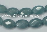 CEQ191 15.5 inches 10*14mm faceted oval blue sponge quartz beads