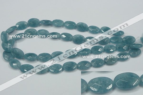 CEQ193 15.5 inches 13*18mm faceted oval blue sponge quartz beads