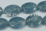 CEQ194 15.5 inches 15*20mm faceted oval blue sponge quartz beads