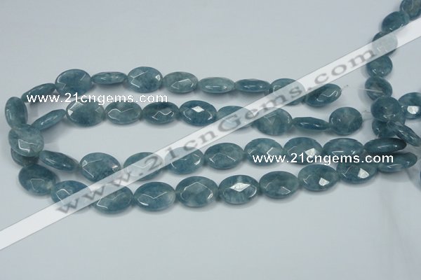 CEQ194 15.5 inches 15*20mm faceted oval blue sponge quartz beads