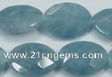 CEQ195 15.5 inches 18*25mm faceted oval blue sponge quartz beads