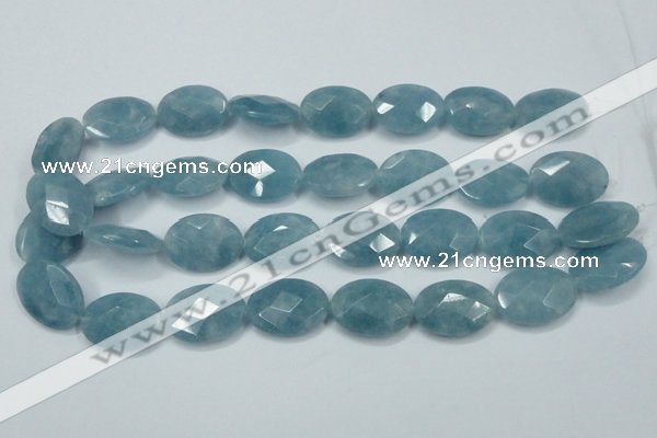 CEQ195 15.5 inches 18*25mm faceted oval blue sponge quartz beads