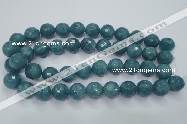 CEQ20 15.5 inches 20mm faceted round blue sponge quartz beads