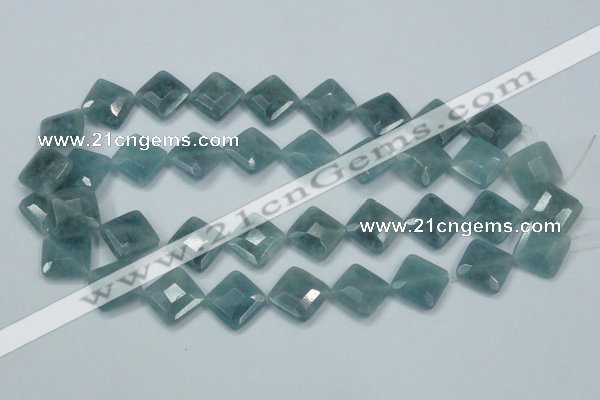 CEQ214 15.5 inches 16*16mm faceted diamond blue sponge quartz beads