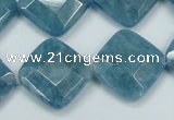 CEQ216 15.5 inches 20*20mm faceted diamond blue sponge quartz beads