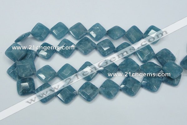 CEQ216 15.5 inches 20*20mm faceted diamond blue sponge quartz beads