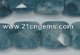 CEQ226 15.5 inches 20*20mm faceted square blue sponge quartz beads