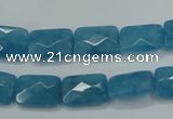 CEQ231 15.5 inches 10*14mm faceted rectangle blue sponge quartz beads