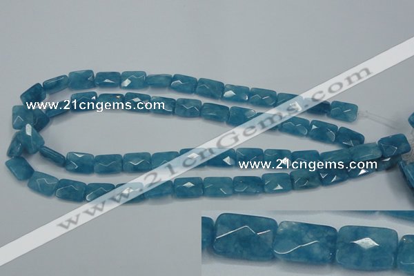 CEQ231 15.5 inches 10*14mm faceted rectangle blue sponge quartz beads