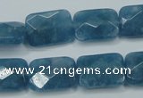 CEQ233 15.5 inches 13*18mm faceted rectangle blue sponge quartz beads