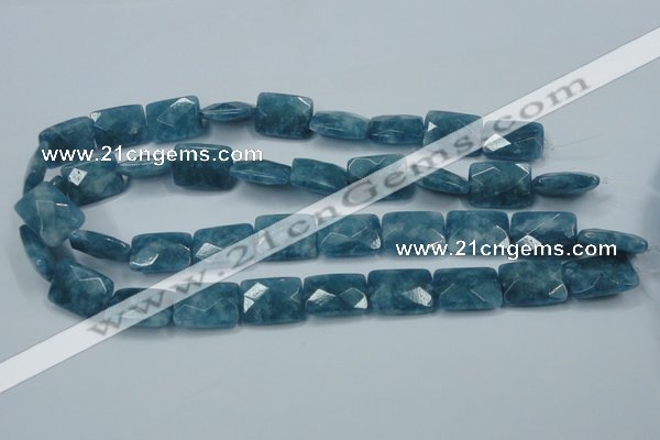 CEQ234 15.5 inches 15*20mm faceted rectangle blue sponge quartz beads
