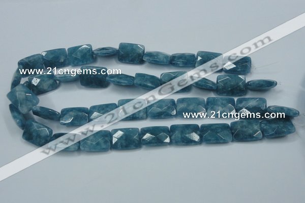 CEQ234 15.5 inches 15*20mm faceted rectangle blue sponge quartz beads