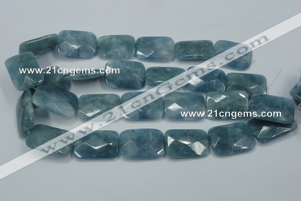 CEQ237 15.5 inches 22*30mm faceted rectangle blue sponge quartz beads