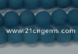 CEQ267 15.5 inches 8mm round matte blue sponge quartz beads