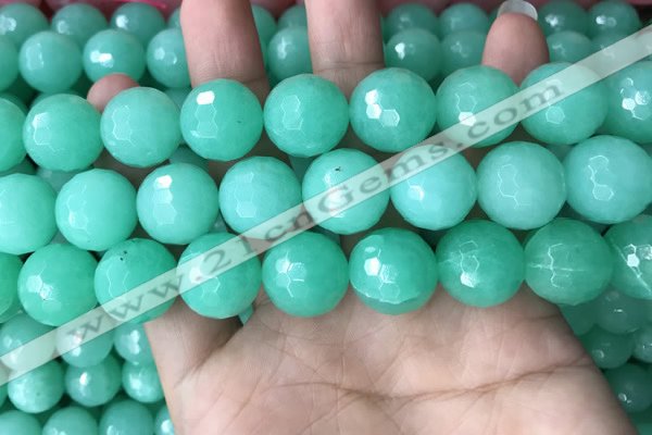 CEQ316 15.5 inches 16mm faceted round green sponge quartz beads