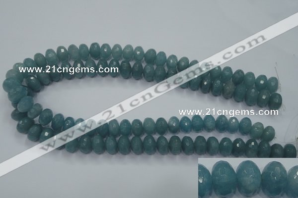 CEQ34 15.5 inches 6*10mm faceted rondelle blue sponge quartz beads